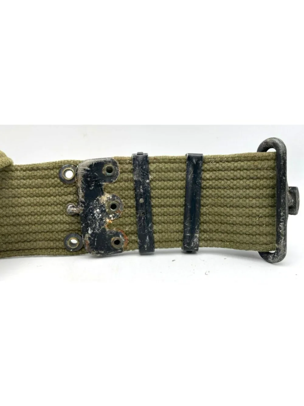 Vintage US Army M1936 Pistol Belt WWII Military Olive Drab Adjustable 41-34